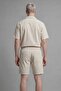 100% Cotton Relax Fit Elastic Tie Waist Ecru Bermuda Shorts H7656Ax26Hs - 4
