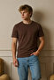 Men's Short Sleeve Comfortable Cotton Coffee T-Shirt - 2
