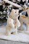 Christmas Ornament Gold Embroidered Scarf Bear White 45 cm