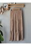 Women's Floral Patterned Flared Skirt Elastic Waist Viscose Woven Summer Comfortable Stylish Casual Skirt - 7