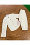 Baby Boy Muslin Fabric Khaki Cream Double Suit 5 Buttons Oval Cut 3 6 9 12 18 Months