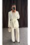 Women's Rose Accessory Detailed Suit - Stylish and Elegant - 6