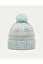 Women's Swan Three-Piece Set Fo 3088 Mint Green Pom-Pom Beret, Scarf, and Glove Combination (Made in Turkey) - 3