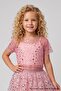 Pink Star Printed Short Sleeve Girls' Tulle Crop Top