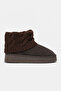 Sweater Suede Thick Sole Winter Women's Boots with Fur Inside - Brown