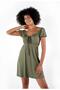 Mini Dress with Front Ruching and Tie-Up Detail (B24-00110) - 3