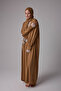 Women's Transitional One-Piece Self-Hijab Lace Drapey Kaftan Prayer Dress Brown - 6