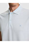 Light Blue Slim Fit 100% Cotton Buttoned Polo Collar Basic T-Shirt 50306448-Vr095 - 6