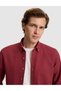 Burgundy Flannel Textured Slim Fit Long Sleeve Shirt 50316751-Vr014 - 2