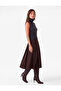 Cotton Flared Cut Pleated Pocketed Midi Poplin Skirt - 2