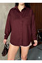 Women's Oversize Suede Plus Size Long Sleeve Buttoned Single Pocket Shirt 4962 - 7