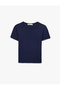 Viscose Fabric Ribbed Slim Fit Short Sleeve Crew Neck Basic T-Shirt - 5