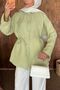 Women's 100% Cotton Muslin Oversize Hijab Shirt Tunic Green