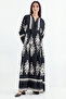 Women's Patterned Hijab Dress Z.Black 1010 - 4