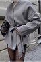 Gray Tie-Dye Detailed Comfortable Fit Cashmere Cardigan/Jacket - 4