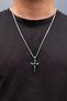 Stainless Steel Necklace with Sword Bat Stone Wings - 4