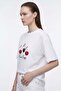 Oversized T-Shirt with Woven Label Detail and Cherry Print - 2