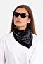 Ethnic Pattern Scarf 100% Cotton Unisex Black - 5
