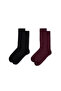 Set of 2 Patterned Bamboo Blended Thin Socks - 2