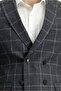 7 Drop Super قصة ضيقة Extra Slim Fit بنقش مربعات صوف قطعة بأزرار على الجهتين بدلة - 6