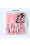 4gg178 96Pcs(4Mixed) Long Coffin Heart Nails Glitter White French Tip Press On Nails Tips Chic Minim - 3