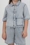 My Little Girl's Cicileri Çakım Stone-Studded Denim Shorts Set for Girls - Blue - 2