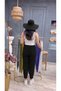 Women's Muslin Pleated Trousers, Comfortable Fit, Elastic Waist, Lace-Up, Pocketed, Casual Trousers - 5