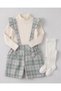 Girl's 2-3-4-5-6 Year Old Plaid Patterned Salopet and Badili 2-Piece Stylish Holiday Dress Socks Gift