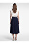 High Waist Belted Pleated Midi Skirt - 3