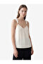 V-Neck Viscose Blend Sleeveless Blouse with Metal Accessories - 2