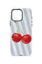 iPhone 15 Pro Max Vorian Dual Layer Case Cherry Blue Stripe - 4