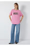 Logo Printed Pink T-Shirt Oversize / Wide Cut 1600843-71063 - 2