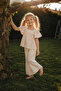 Girl's Double Linen Suit with Pants - 4