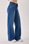 Women's High Waist Stone Detailed Wide Leg Jeans - 7
