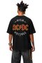 Unisex Ac-Dc High Voltage Back Print T-Shirt, Oversized Rock Band Themed Crew Neck T-Shirt - 3