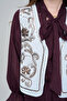 Women's Pastel Color Embroidered Flowy Vest - 2
