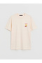 Yellow Printed Oversize Cotton Women's T-Shirt - 7