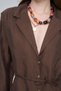 Women's V-Neck Padded and Waist-Tied Flowy Jacket - 2