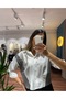 Crystal Line Stone Detailed Contrast Shirt