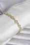 Brass Gold Color Zircon Stone Heart Model Women's Bracelet