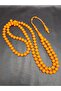 Orange Color Faceted Globe Cut 99 Powdered Amber Prayer Beads - 3