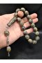 Special Gray Color Barrel Cut 17-Piece Mascot Model Glass Prayer Beads - 2