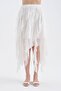 Women's Chiffon and Lace Fabric Detailed Lined Design Skirt - 2