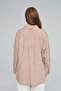 Women's Striped Comfortable Cut Shirt with Pocket Detail - 5