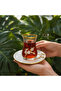 6-Person Gold Detailed Glass Tea Cup and Porcelain Plate Set with Luxurious Design Presentation Box - 3
