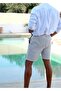 Men's Linen Shorts with Pockets-26752 - 4