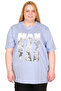 Mode XL Real Big Size Women's T-Shirt Bis Collar Manhattan U26118 Lila