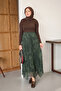 Women's Floral Pattern Asymmetrical Chiffon Skirt Green - 2