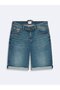 Lance Skinny Leg Mid Waist Mid Indigo Jean Bermuda - 3