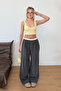 Women's Elastic Waist Double Pocket Modal Fabric Pants Smoked - Mw0000339 - 3